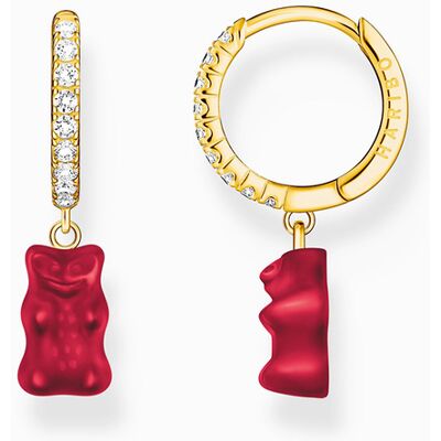Thomas Sabo CR726-414-10 Goldene Einzel-Creole mit rotem Goldbären Damen Thomas Sabo CR726-414-10 Goldene Einzel-Creole mit rotem Goldbären Damen