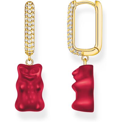Thomas Sabo CR727-414-10 Vergoldete Einzel-Creole mit rotem Goldbären in Midiversion Damen Thomas Sabo CR727-414-10 Vergoldete Einzel-Creole mit rotem Goldbären in Midiversion Damen