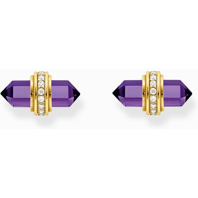 Thomas Sabo H2281-414-13 Goldene Ohrstecker mit violettem Onyx Damen Thomas Sabo H2281-414-13 Goldene Ohrstecker mit violettem Onyx Damen