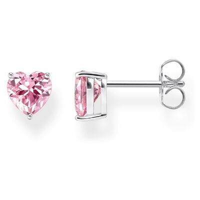 Thomas Sabo H2306-051-9 Silberner Ohrstecker mit pinkfarbenem Stein in Herzform 7,0 mm Damen Thomas Sabo H2306-051-9 Silberner Ohrstecker mit pinkfarbenem Stein in Herzform 7,0 mm Damen