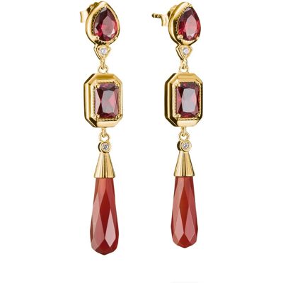Thomas Sabo H2332-414-10 Ohrringe Rote Steine Elyndra vergoldet 50,0 mm Damen Thomas Sabo H2332-414-10 Ohrringe Rote Steine Elyndra vergoldet 50,0 mm Damen