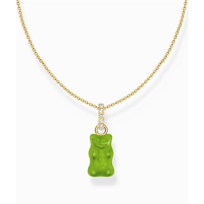 Thomas Sabo KE2209-414-6-L45V Vergoldete Kette mit grünem Golbären Anhänger Damen Thomas Sabo KE2209-414-6-L45V Vergoldete Kette mit grünem Golbären Anhänger Damen