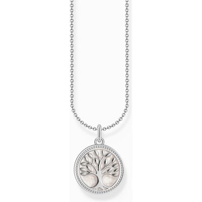 Thomas Sabo KE2220-007-21-L45V Silberne Kette mit Tree of Love Anhänger u. weißer Emaille Damen Thomas Sabo KE2220-007-21-L45V Silberne Kette mit Tree of Love Anhänger u. weißer Emaille Damen