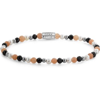 Rebel & Rose RR-40161-S-S Armband Black Glam Rocks Party Silver Rebel & Rose RR-40161-S-S Armband Black Glam Rocks Party Silver