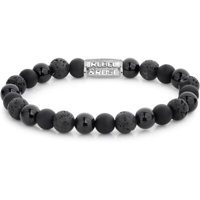 Rebel & Rose Armband Black Rocks RR-80041-S-M Herren Rebel & Rose Armband Black Rocks RR-80041-S-M Herren