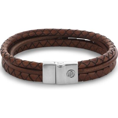 Rebel & Rose RR-M0056-S-L Armband Full Metal Premium Combo 12mm Cognac Rebel & Rose RR-M0056-S-L Armband Full Metal Premium Combo 12mm Cognac
