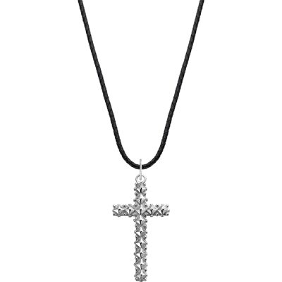 Rebel & Rose NL028-S-70 Studded Cross Black Unisex Halskette 70cm Rebel & Rose NL028-S-70 Studded Cross Black Unisex Halskette 70cm