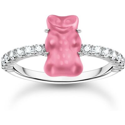 Thomas Sabo TR2459-052-9-52 Silberner Ring mit pinkfarbenem Goldbären und Zirkonia Damen Thomas Sabo TR2459-052-9-52 Silberner Ring mit pinkfarbenem Goldbären und Zirkonia Damen