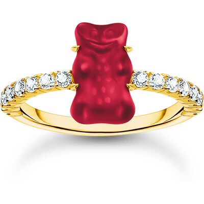 Thomas Sabo TR2459-414-10-54 Goldener Ring mit rotem Goldbären Damen Thomas Sabo TR2459-414-10-54 Goldener Ring mit rotem Goldbären Damen