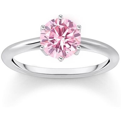 Thomas Sabo TR2474-051-9-54 Silberner Ring mit Pinkfarbenem Stein im Brillantschliff Damen Thomas Sabo TR2474-051-9-54 Silberner Ring mit Pinkfarbenem Stein im Brillantschliff Damen