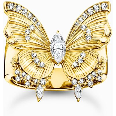 Thomas Sabo TR2495-414-14-58 Cocktailring butterfly vergoldet Damen Thomas Sabo TR2495-414-14-58 Cocktailring butterfly vergoldet Damen