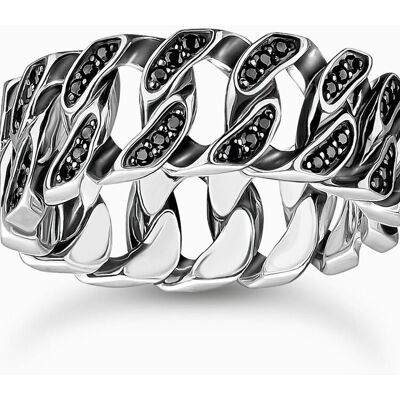 Thomas Sabo TR2501-643-11-64 Unisex Ring - Kettenglieder schwarze Steine silber Thomas Sabo TR2501-643-11-64 Unisex Ring - Kettenglieder schwarze Steine silber