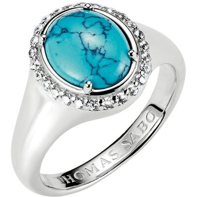 Thomas Sabo TR2507-405-17-54 Ring Rund Türkis Elyndra Silber Damen Thomas Sabo TR2507-405-17-54 Ring Rund Türkis Elyndra Silber Damen