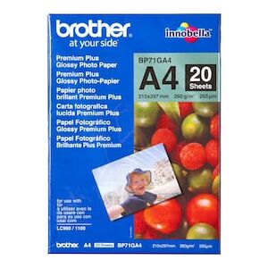 Brother BP71GA4 Fotopapier-A4, Paket mit 20 Blatt, 260 g/qm