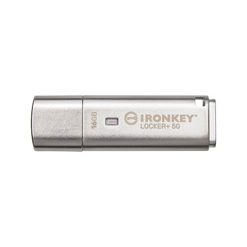 Kingston 16 GB IronKey Locker+ 50 Verschlüsselter USB-Stick Metall USB 3.2 Gen1