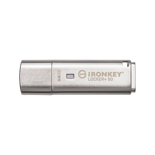 Kingston 64 GB IronKey Locker+ 50 Verschlüsselter USB-Stick Metall USB 3.2 Gen1