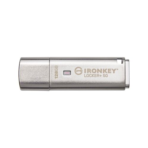 Kingston 128 GB IronKey Locker+ 50 Verschlüsselter USB-Stick Metall USB 3.2 Gen1