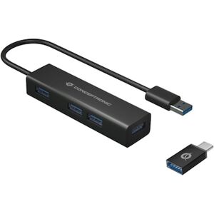 Conceptronic HUBBIES06B 4-Port-USB 3.0-Hub und OTG-Adapter für USB-C