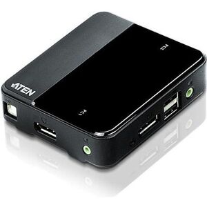 Aten CS782DP 2-Port USB 4K Display-Port Kabel KVM Switch + USB Peripherie Supp.