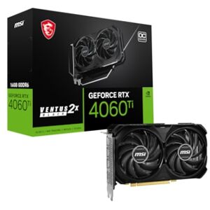 MSI GeForce RTX 4060Ti Ventus 2X Black OC 16GB GDDR6 Gaming Grafikkarte DP/HDMI