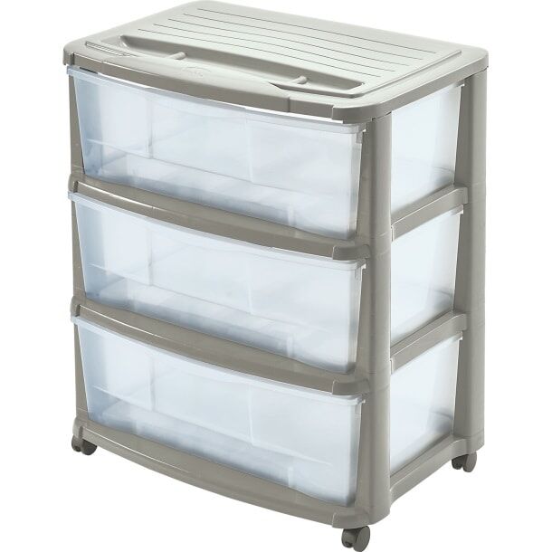 Mhome Rollcontainer Creme/Transparent 56x64x39 cm