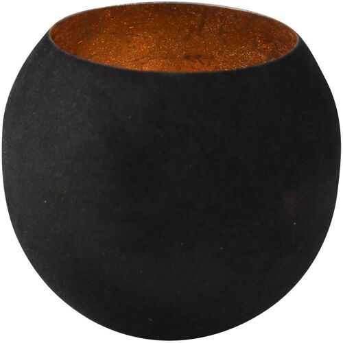 Pflanzen-Kölle Windlicht, gold & schwarz, Ø 30 cm