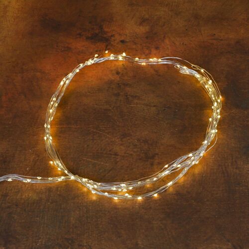 Kölle LED Silberdraht Regen, klassisch warm, 180 LEDs, Länge ca. 2 m