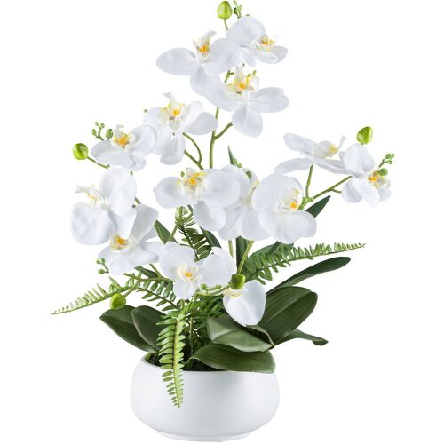 Pflanzen-Kölle Künstliches Phalaenopsis-Arrangement 'Real Touch', weiß, Höhe ca. 55 cm