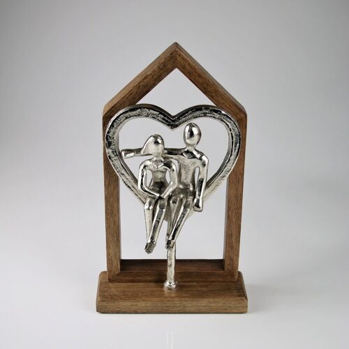 Pflanzen-Kölle Dekofigur 'Haus - Herz - Menschen', silber, Höhe ca. 35 cm