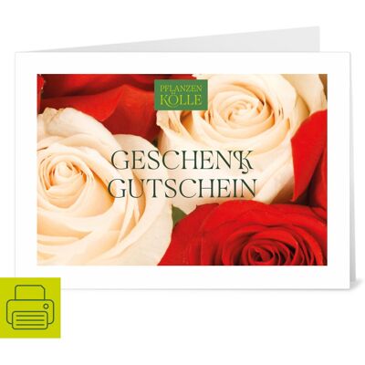 Pflanzen-Kölle Gutschein zum Ausdrucken 'Rose' Pflanzen-Kölle Gutschein zum Ausdrucken 'Rose'