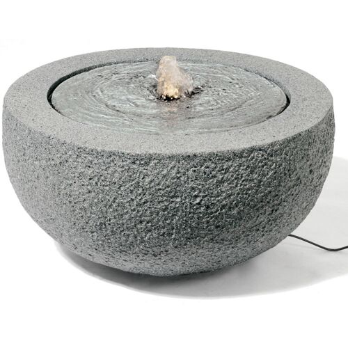 Kirschke Steingutbrunnen 'Cambrils', grau, Ø 46 x H 23 cm