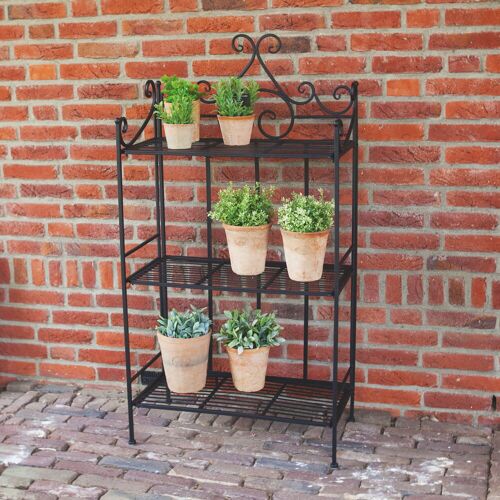 Pflanzen-Kölle Etagere rechteckig, faltbar, schwarz, Eisen, ca. 60 x 30 x 113 cm