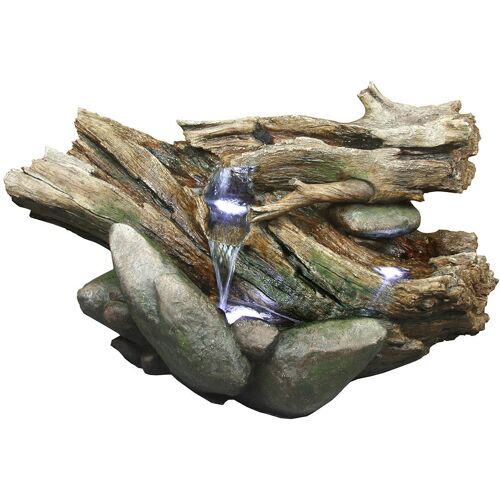 Kölle Brunnen aus Polyresin mit Pumpe, 3 LED und 10 m Kabel, ca. 96x45x58 cm