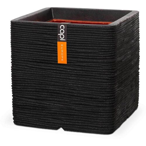 Capi Europe Pflanztrog 'Rib Jasper', schwarz, ca. 30 x 30 x H 30 cm