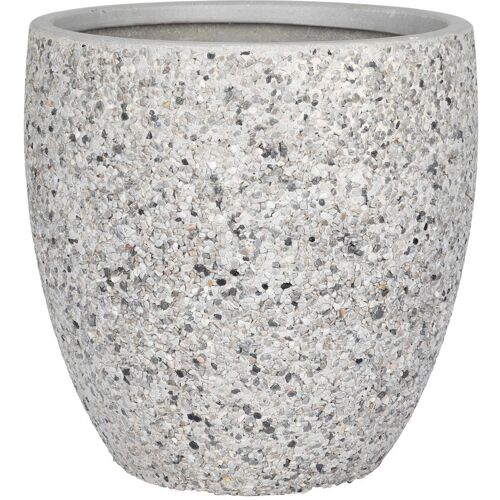 Kölles Beste Pflanzgefäß 'Strata Egg', hellgrau, ca. Ø 44 x H 44 cm