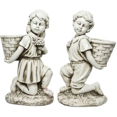 Pflanzen-Kölle Kölle Statue 'Kind mit Korb', antikweiß, Höhe ca. 57 cm
