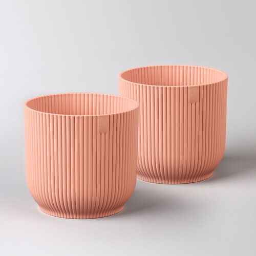 Elho Übertopf 'Vibes', zartrosa, ca. Ø 14 x H 13 cm, 2er-Set