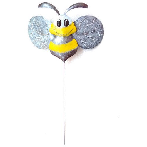 Kölle Metall-Gartenstecker 'Biene', weißgelb, 71 x 39 x 10 cm