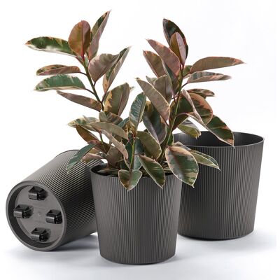 Euro 3 Plast Pflanzgefäß 'Fyre', anthrazit, ca. Ø 35 x H 34 cm Euro 3 Plast Pflanzgefäß 'Fyre', anthrazit, ca. Ø 35 x H 34 cm