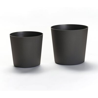 Euro 3 Plast Pflanzgefäß 'Fyre', anthrazit, ca. Ø 40 x H 39 cm Euro 3 Plast Pflanzgefäß 'Fyre', anthrazit, ca. Ø 40 x H 39 cm