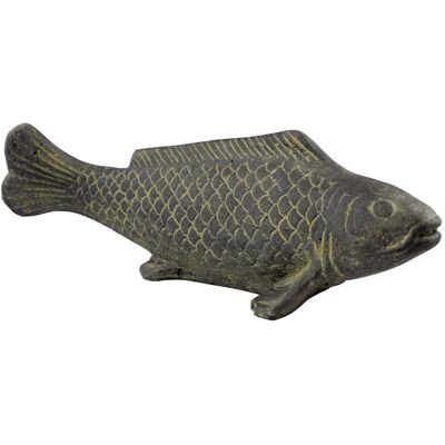 Pflanzen-Kölle Fisch geschnitzt, grau, gefärbt, Steinguss, 16 x 40 x 13 cm Pflanzen-Kölle Fisch geschnitzt, grau, gefärbt, Steinguss, 16 x 40 x 13 cm