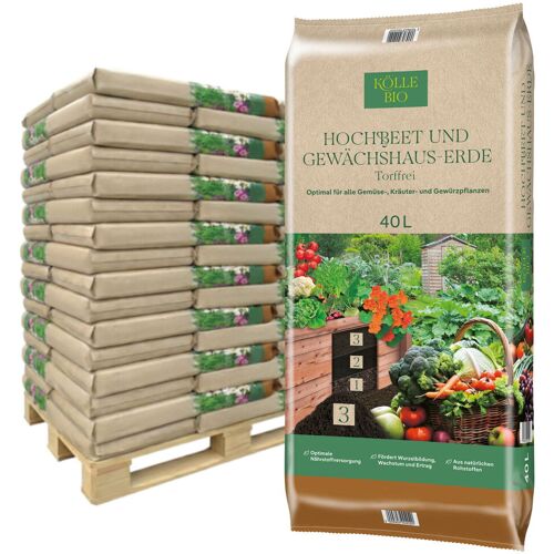 Kölle Bio Hochbeet-Spezialerde torffrei, 60 Sack á 40 l, gesamt 2400 Liter