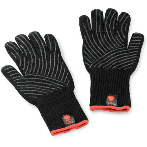 Weber Grillhandschuh-Set aus Kevlar, lang mit Silikonnoppen (S/M), schwarz