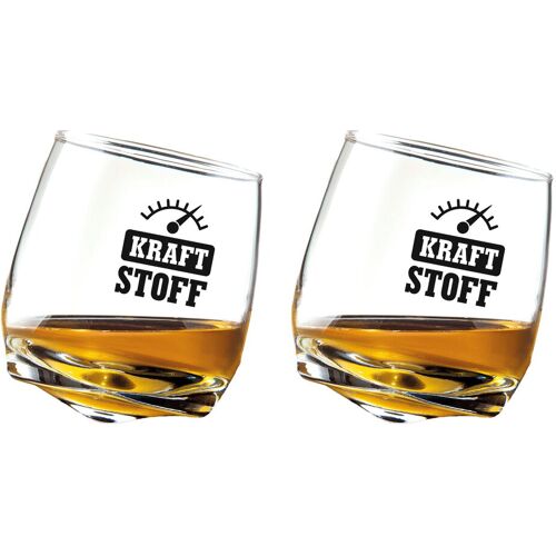 Pflanzen-Kölle Wackelgläser "Kraftstoff", ca. Ø 7,5 x H 8,5 cm, 2 Stück