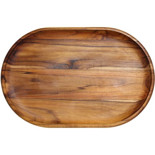 Tramontina Churrasco Ovale Servierplatte, braun, Teakholz