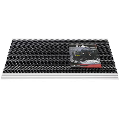 Pflanzen-Kölle Outdoor-Fußmatte anthrazit, mit Leiste, 50x80 cm