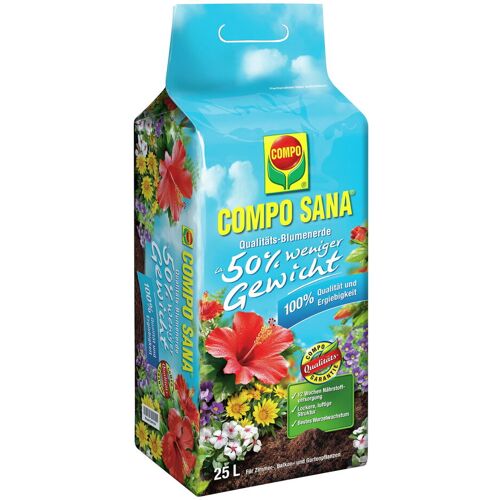 Compo Qualitäts-Blumenerde, 50% weniger Gewicht, 25 Liter