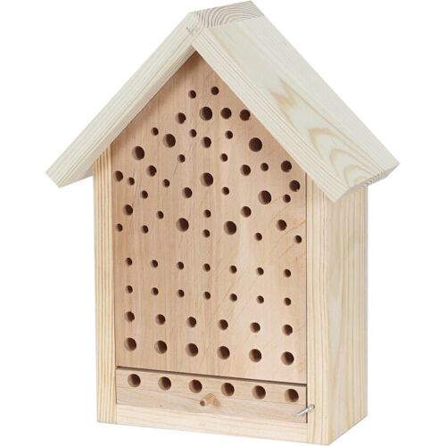 Pflanzen-Kölle Insektenhotel mit Beobachtungskammer, grau, Erle/Kiefer, 23 x 11 x H 30 cm