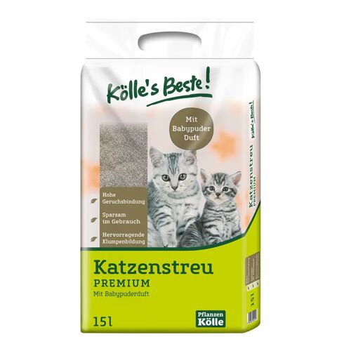 Kölle's Beste! Kölle's Beste Katzenstreu Premium mit Babypuderduft, 15 l