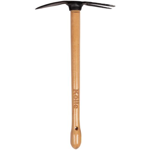Kölle Gartenhacke, 2 Arbeitsseiten, handgeschmiedet, Kohlenstoffstahl, Stiel 50 cm, Buche